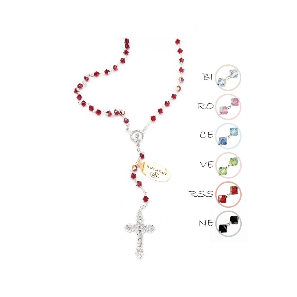 ペンダントギフト可　イタリア　 LALRL04RSS　オープントップロザリオ　レッドRSS（RSS）　スワロフスキー５ミリ +ボックス - GENERICO/PERSONALIZZATO