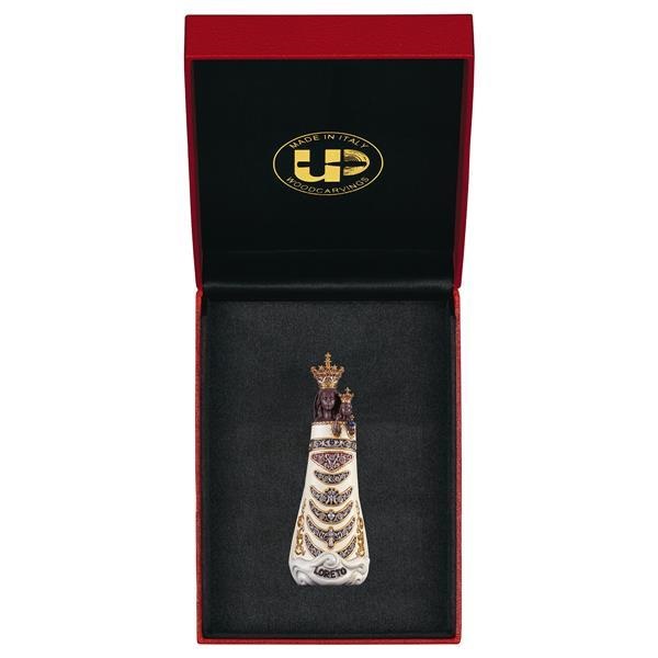 ULPE WOOD ART　イタリア　木彫  ロレートの聖母子　８センチ　ケース付き　OUR LADY OF LORETO + CASE　UP079000E8