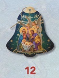 イタリア　 FBNATALE732-12　　ベル型のクリスマスオーナメント