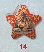 イタリア　 FBNATALE732-14　　星型のクリスマスオーナメント