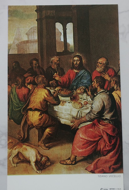 HOLYART　SA073   イタリア　ご絵   最後の晩餐　　１２×７センチ　裏白