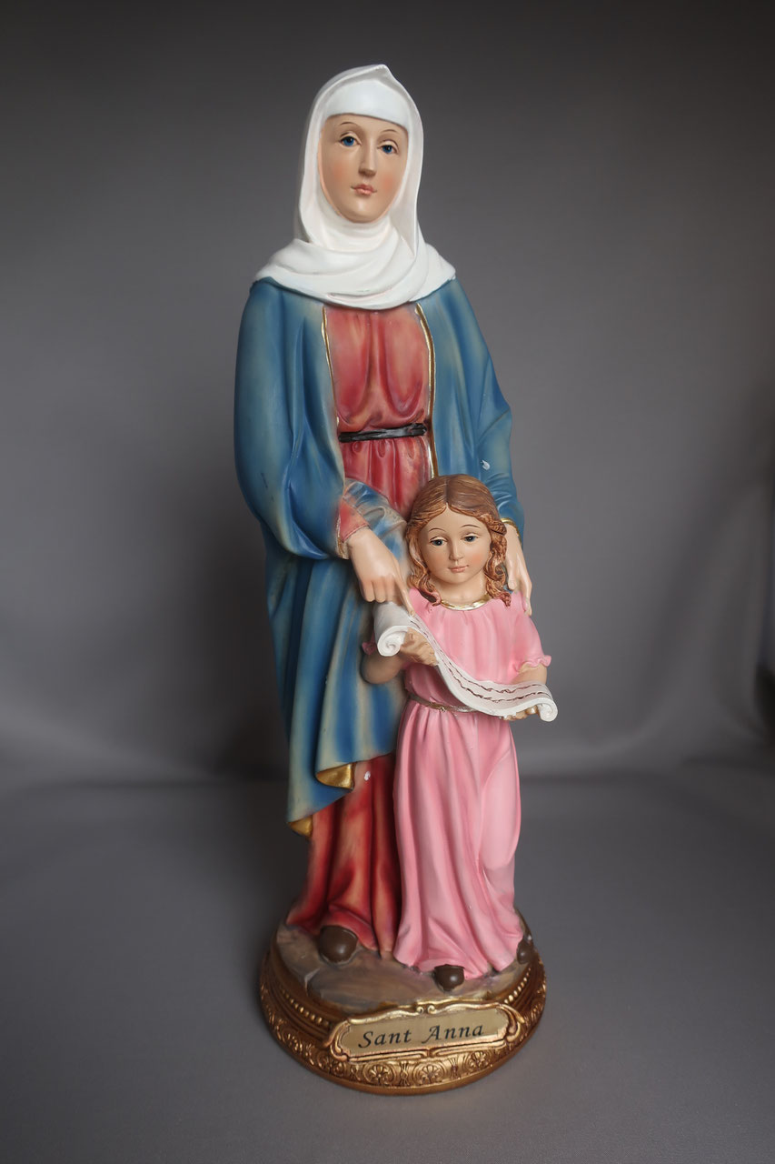 ロザリオ　　ご像　樹脂　聖アンとマリア　３０センチ　Saint Ann&Maria　Statue, 30 cm in resin
