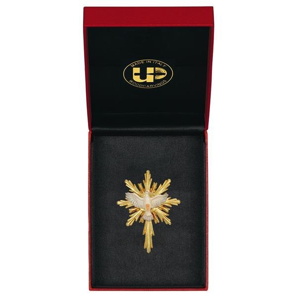 ULPE WOOD ART　イタリア　木彫　精霊ハロー　８センチ（８×７センチ）HOLY SPIRIT WITH HALO LONG + CASE　UP251000E8