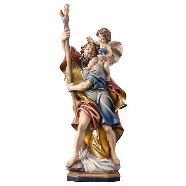 ULPE WOOD ART　イタリア　木彫   聖クリストファー　１１センチ　ケース付き　ST. CHRISTOPHER WITH CHILD + CASE　UP280000E8