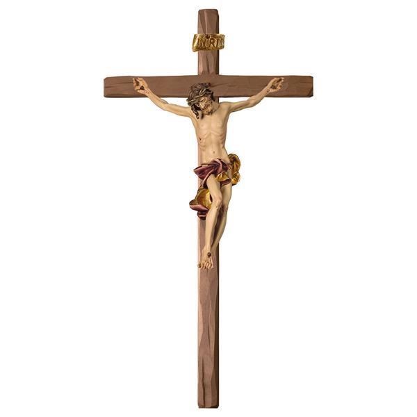 ULPE WOOD ART　イタリア　木彫　バロッククロス　衣装レッド　　CRUCIFIX BAROQUE CROSS STRAIGHTクロス　２９×１５　高さ５センチ　UP420000CB2915