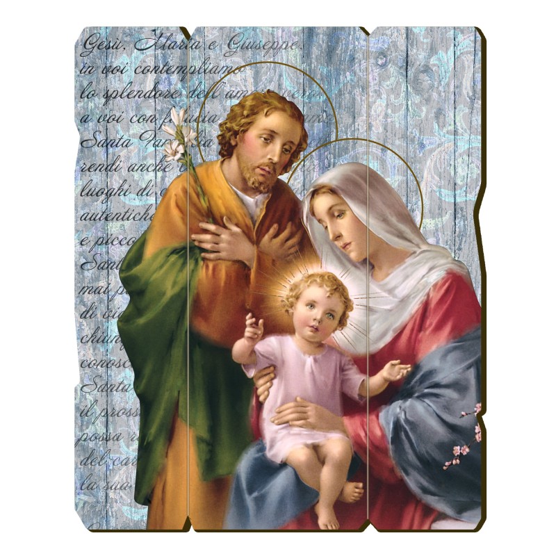 一般不可　転売不可　FRATELLI BONELLA　イタリア　壁掛・卓上両用　板絵　FBVINT3-362　聖家族　ヴィンテージ風の形をした木の絵　13.3×10.8×0.8センチ