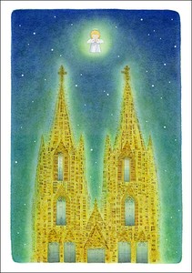 ポストカード イラスト クリスマス 山田和明「In Paradisum」105×150mm 天使