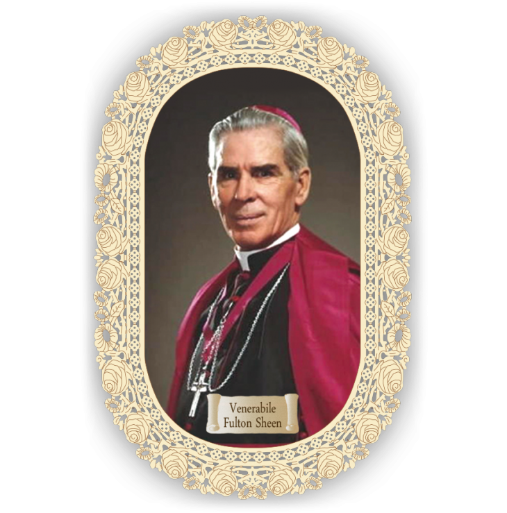 Officina D'Arte Torre　飾りレース紙ご絵　フルトン・ジョン・シーン Fulton Sheen  OAT292 イタリア語祈りカード　