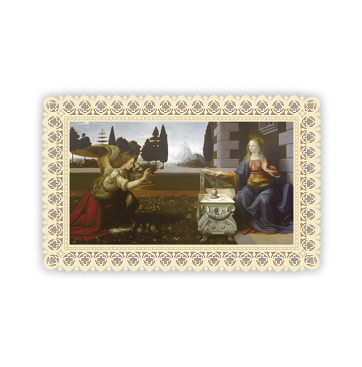 Officina D'Arte Torre　飾りレース紙ご絵　　受胎告知　ANNUNCIAZIONE (FORMATO GRANDE)　　OAT97　イタリア語祈りカード　