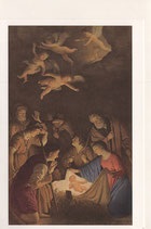 名画　イタリア　イタリア・ミラノ　クリスマスカード　定型　ゲラルドデルノッティ　聖なる夜　ADORAZIONE DEI PASTORIc1604