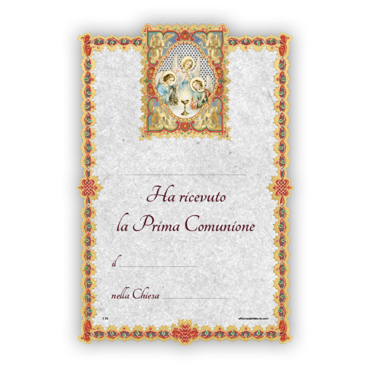 Officina D'Arte Torre　羊皮紙教会ディプロマカード（教会納品のみ）　聖体拝領　初聖体　証明書　OATCM03