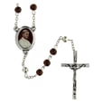 ロザリオ　ファティマ２９　教皇パウロ６世のロザリオ　Devotional rosaries Pope Paul VI rosary with brown glass beads 6 mm - Faith Collection 29/47