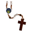 ロザリオ　ファティマ１２　サンチャゴデコンポステーラへの巡礼者のロザリオ Devotional rosaries Pilgrim rosary with transparent glass beads 6 mm - Faith Collection 12/47