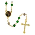 ロザリオ　ファティマ３９　わたしたちの父ロザリオ　Devotional rosaries Our Father rosary with green glass beads 6 mm - Faith Collection 39/47