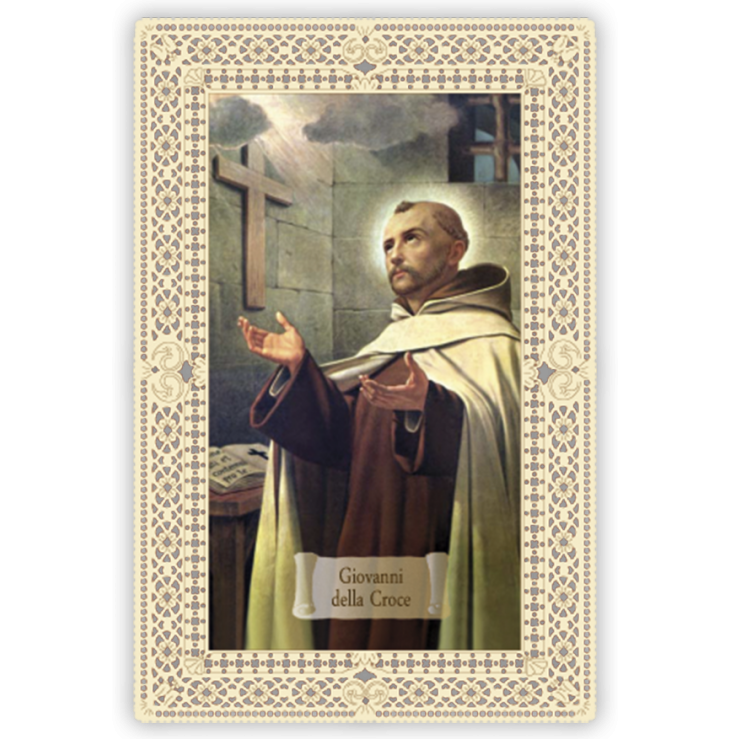 Officina D'Arte Torre　飾りレース紙ご絵　十字架の聖ヨハネ　Giovanni Della Croce　OAT076　イタリア語祈りカード　