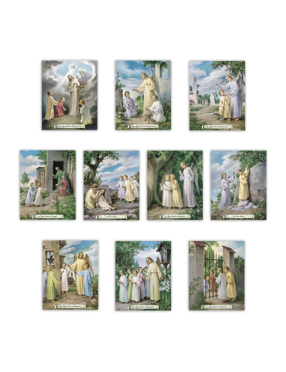 FRATELLI BONELLA　FB1475-1  英語　十戒　 I DIECI COMANDAMENTI　２５×２０センチ　１０枚１セット