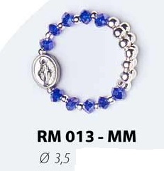 イタリア　 LALRM013MM  　リング　フリーサイズ　不思議のメダイ　青