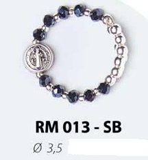 転売不可　イタリア　 LALRM013SB  　リング　フリーサイズ　聖ベネディクト　黒