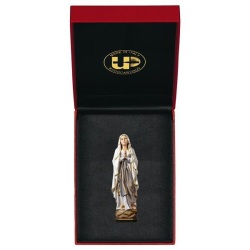 ULPE WOOD ART　イタリア　木彫  　ルルドの聖母　８センチ　ケース付き　 OUR LADY OF LOURDES + CASE　UP065000E8