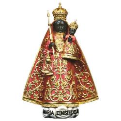 ULPE WOOD ART　イタリア　木彫  アインジーデルンの聖母子　赤オレンジ　７センチ　OUR LADY OF EINSIEDELN 　UP078000B7R