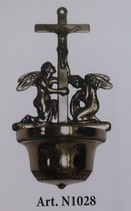 教会住所のみお届け　Natale Salvadi　イタリア　ART1028　Acquasantiera Holy Water Font 教会入り口用　聖水入れ　天使　高さ３３センチ　Ｎ１０２８