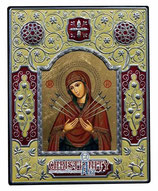 ギリシャ　Iconotechniki S.A　SKU：ME110115　七つの痛み　11.5X9.3 CM　エンジ