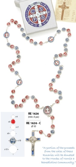 転売不可　イタリア　LALRE1626C 　聖ベネディクトベネディクト修道院公認　ベネディクトメダイ　メタルロザリオ　