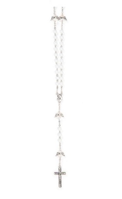 イタリア　 LALRE1854SCR 　天使ロザリオ　白　Glass Rosary 5mm Angels, Angels Pater and Cross - GENERICO/PERSONALIZZATO