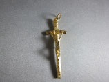 RO019027　クロス　ミニ　メタルクロス　　教皇クロス　金色　４０×１５ｍｍ