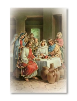 FRATELLI BONELLA　イタリア　紙のご絵　200-121　箔押裏白　カナの婚礼　サンティーノミニ　6.5 X 4.5cm