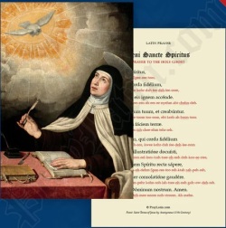 LLC　ラテン語祈りカード　　Veni Sancte Spiritus (聖霊への祈り) ラテン語の祈りカード  １５．２×１０.２センチ　光沢紙（はがきサイズ厚紙）20221206