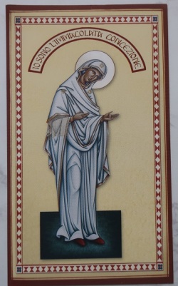 HOLYART　SA002054 イタリア　ご絵 　聖母の懐妊　１２．５×７．５センチ　裏白