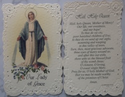 HOLYART　SA002101   イタリア　飾りエンボス厚紙加工　ご絵　無原罪英語　6.8x 10.5Cm　裏外国語の祈り