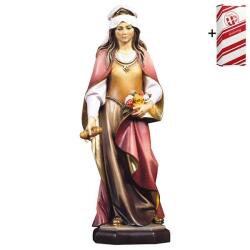 ULPE WOOD ART　イタリア　木彫　ハンガリーの聖エリザベス　１２センチ　ST. ELIZABETH OF HUNGARY WITH ROSES AND BREAD + GIFT BOX　UP211000B12