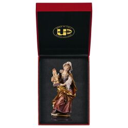 ULPE WOOD ART　イタリア　木彫  塔とケースを備えたニコメディアの聖バルバラ　１０センチ　ケース付き　UP232000E10