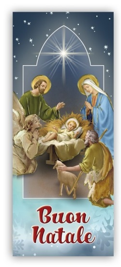 FRATELLI BONELLA　イタリア　紙のご絵箔押しおり　FB233-2　クリスマスブックマークキリスト降誕　6 x 15 cm