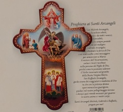 FRATELLI BONELLA　イタリア　板絵クロス　 FB2348-983　守護の天使達　木製十字架　　１１×１５cm