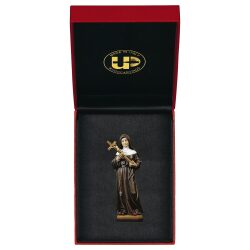 ULPE WOOD ART　イタリア　木彫　聖リタ　十字架 ８センチ　ST. RITA OF CASCIA WITH CRUCIFIX + GIFT BOX UP235101E8