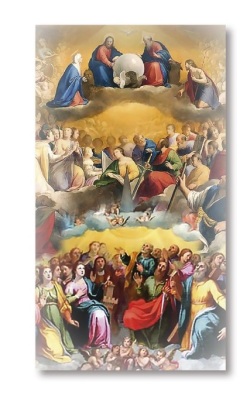 FRATELLI BONELLA　イタリア　紙のご絵　FB287-222   天国　全ての聖人の祈り　　裏面一色のイタリア語祈り　5.5 X 10 Cm