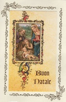 FRATELLI BONELLA　イタリア　金箔押 封筒つきご絵カード　FB362-4  180-11   封筒付き キリスト降誕のイメージを適用したリネン紙のカード