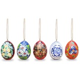 Best Pysanky 　 py5046 　 ウクライナのイースターエッグピサンキ　木製花柄５個セット　Set of 5 Flowers Wooden Pysanky Easter Egg Ornaments