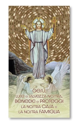 FRATELLI BONELLA　イタリア　金箔押　祝福のカード　FB507-135　 復活したイエス　２２×１２センチ　紙　裏はイタリア語祈り