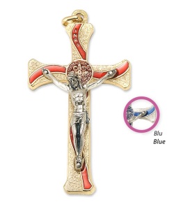 一般不可　転売不可　イタリア　 LALPG613DMA　聖ベネディクトクロス  金青　Saint Benedict Cross in nickel plated metal onda+box cm. 7x4,3 - GEN./PERS. PG 613.