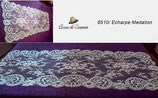 Leavers Lace CASAS DE CARMEN　フランス最高級品質　スクエアヴェール　6510 - Echarpe Medallon　　ホワイト