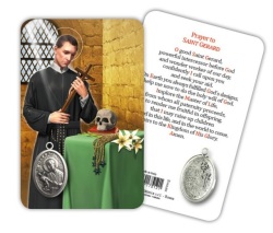 ATSITALIA 　メダイ付きカード　英語　聖ゲラルド　7512 メダルがラミネートされた祈りのカード　Saint Gerard - Laminated prayer card with medal
