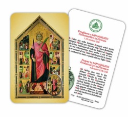 ATSITALIA 　メダイ付きカード　イタリア語　聖ミニアート　7729　 メダルがラミネートされた祈りのカード　Saint Miniato - Laminated prayer card with medal