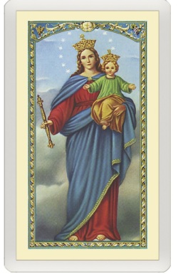 FRATELLI BONELLA　FB801-009　 イタリア　パウチラミネート　ご絵　扶助者聖母子 キリスト者の助け 　7 x 11.5 Cm　裏面イタリア語祈り