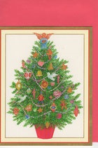 Caspari　英語　クリスマスカード　定型小型　精霊ツリー　83004
