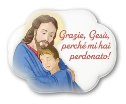 FRATELLI BONELLA　イタリア　FB852-8  子供を抱きしめるイエスを描いた磁器製マグネット　６×４．５センチ
