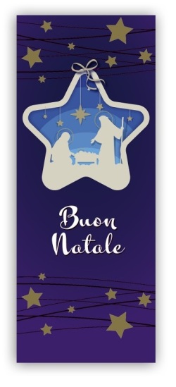 FRATELLI BONELLA　イタリア　紙のご絵しおり　FB90-7　現代的なクリスマスのブックマーク　6 x 15 cm
